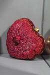 Buy_Doux Amour_Red Embroidered Heart-shaped Clutch _at_Aza_Fashions