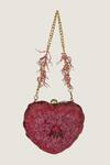 Doux Amour_Red Embroidered Heart-shaped Clutch _Online_at_Aza_Fashions