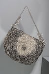 Buy_Doux Amour_Silver Embroidery Clutch _at_Aza_Fashions