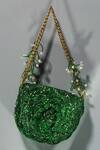 Buy_Doux Amour_Green Embroidery Mini Clutch _at_Aza_Fashions