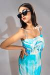 Buy_Shruti S_Blue Natural Silk Printed Marble Square Slit Dress_Online_at_Aza_Fashions