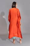 Shop_Shruti S_Orange Kaftan Silk Hand Embroidered Sequins Round Yoke And Salwar Pant Set_at_Aza_Fashions