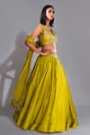 Shruti S_Green Lehenga And Blouse Silk Embroidered Zari Blunt V Dori Set_Online_at_Aza_Fashions