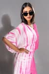Shop_Shruti S_Pink Natural Crepe Tie Dye V Neck And Dress_Online_at_Aza_Fashions