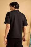 Shop_Muvazo_Black Cotton, Polyester Onyx Oasis Organic Tee _at_Aza_Fashions