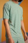 Buy_Muvazo_Green Cotton, Polyester Maverick Jacquard Half Sleeve Tee _Online_at_Aza_Fashions