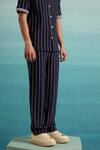 Muvazo_Blue Cotton Yacht Club Stripe Print Pant _Online_at_Aza_Fashions
