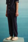 Buy_Muvazo_Blue Cotton Yacht Club Stripe Print Pant _Online_at_Aza_Fashions
