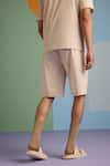 Shop_MUVAZO_Beige Cotton Poplin Plain Sunbeam Shorts  _at_Aza_Fashions