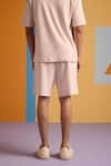 Shop_MUVAZO_Beige Interlock Plain Cove Pocket Shorts  _at_Aza_Fashions