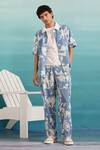 Buy Muvazo Blue Cotton Acidic Aura Abstract Pattern Shirt And Pant Set at Aza Fashions Buy_Muvazo_Blue Cotton Acidic Aura Abstract Pattern Shirt And Pant Set _at_Aza_Fashions