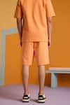 Buy_MUVAZO_Orange Interlock Printed Floral Sunbeam Spectrum Shirt And Shorts Set 