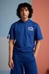 Buy_Muvazo_Blue Cotton, Polyester Dont Panic Its Organic Hoodie Tee _at_Aza_Fashions