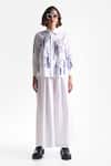 Ekastories_White Poplin Embroidered Thread Collar Blanc Shirt _Online_at_Aza_Fashions
