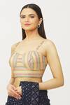 Samyukta Singhania_Multi Color Silk Embroidered Sequin Sweetheart Neck Work Sleeveless Blouse _Online_at_Aza_Fashions