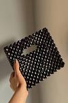 Shop_Rubilon_Black Bead Boxy Crystal Woven Bag _Online_at_Aza_Fashions