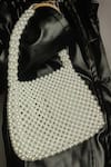 RUBILON_White Faux Pearl Belle Woven Bag _Online_at_Aza_Fashions