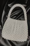 Buy_RUBILON_White Faux Pearl Belle Woven Bag _Online_at_Aza_Fashions