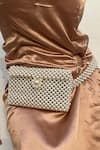 Buy_RUBILON_Beige Faux Pearl Diana Woven Belt Bag _at_Aza_Fashions