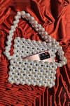 Buy_RUBILON_White Faux Pearl Myra Woven Bag _Online_at_Aza_Fashions