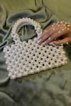 RUBILON_White Faux Pearl Venus Woven Bag _Online_at_Aza_Fashions