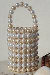 Buy_RUBILON_Multi Color Faux Pearl Kaia Cylindrical Shaped Bucket Bag _at_Aza_Fashions