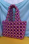 RUBILON_Purple Acrylic Crystal Viola Woven Bag _Online_at_Aza_Fashions