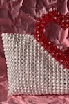 Shop_RUBILON_White Acrylic Crystal Heartlet Pearl Woven Bag _Online_at_Aza_Fashions