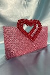 Shop_RUBILON_Pink Acrylic Crystal Heartlet Woven Bag _Online_at_Aza_Fashions