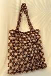 Shop_RUBILON_Brown Bead Woody Woven Bag _at_Aza_Fashions