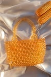 RUBILON_Orange Summer Beaded Basket Bag _Online_at_Aza_Fashions