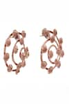 Trupti Mohta_Rose Gold Oyster Shell Spiral Earrings _Online_at_Aza_Fashions