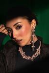 Buy_Trupti Mohta_Rose Gold Coral Ornate Statement Earrings _Online_at_Aza_Fashions