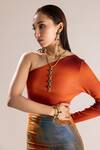 Buy_Trupti Mohta_Gold Plated Coral Ornate Statement Necklace_at_Aza_Fashions