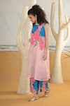 Shop_PREETI MEHTA_Pink Georgette Viscose 60% And 40% Polyester Digital Printed Straight & Pant Set_Online_at_Aza_Fashions