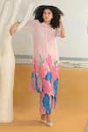 Buy_PREETI MEHTA_Pink Georgette Viscose 60% And 40% Polyester Digital Printed Floral With Pant _Online_at_Aza_Fashions