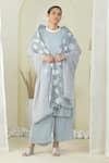 Buy_PREETI MEHTA_Grey Georgette Viscose 60% And 40% Polyester Embroidered Kurta Set With Dupatta _at_Aza_Fashions