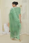 Shop_PREETI MEHTA_Green Georgette Viscose 60% And 40% Polyester Embroidered Kurta Set With Dupatta _at_Aza_Fashions