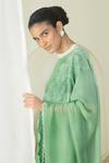 Buy_PREETI MEHTA_Green Georgette Viscose 60% And 40% Polyester Embroidered Kurta Set With Dupatta _Online_at_Aza_Fashions