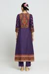 Shop Shraddha Rambhia Purple Silk Embroidery Round Neck Kashmiri Thread Kurta And Pant Set at Aza Fashions Shop_Shraddha Rambhia_Purple Silk Embroidery Round Neck Kashmiri Thread Kurta And Pant Set_at_Aza_Fashions