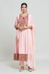 Buy Shraddha Rambhia Pink Silk Embroidery Round Neck Kashmiri Thread Work Kurta And Pant Set at Aza Fashions Buy_Shraddha Rambhia_Pink Silk Embroidery Round Neck Kashmiri Thread Work Kurta And Pant Set_at_Aza_Fashions