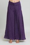Buy_Shraddha Rambhia_Purple Silk, Organza Embroidery Round Neck Gardenia Anarkali With Palazzo_Online_at_Aza_Fashions