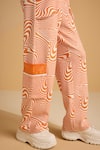 Muvazo_Orange 55% Cotton 45% Poly Print Geometric Maze Mystique Pant  _Online_at_Aza_Fashions