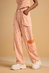 Shop_Muvazo_Orange 55% Cotton 45% Poly Print Geometric Maze Mystique Pant  _Online_at_Aza_Fashions