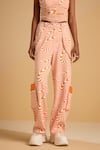 Muvazo_Orange 55% Cotton 45% Poly Print Geometric Maze Mystique Pant  _at_Aza_Fashions