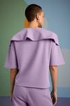 Shop_Muvazo_Purple Cotton, Polyester Collared Eclectic Enchantment Top With Plain Pant _at_Aza_Fashions