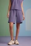 MUVAZO_Purple 80% Cotton Plain Hooded Neck Hoodie And Shorts Set _at_Aza_Fashions