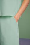 Muvazo_Green Cotton, Polyester Halter Neck Oh So Cool Hooded Tee With Shorts _at_Aza_Fashions