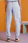 Buy_Muvazo_Blue Cotton, Polyester Ocean Mist Travel Hoodie Top And Joggers Set 