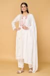 Buy_Samyukta Singhania_Off White Muslin Cotton Embroidered Resham Round Kurta With Pant _at_Aza_Fashions